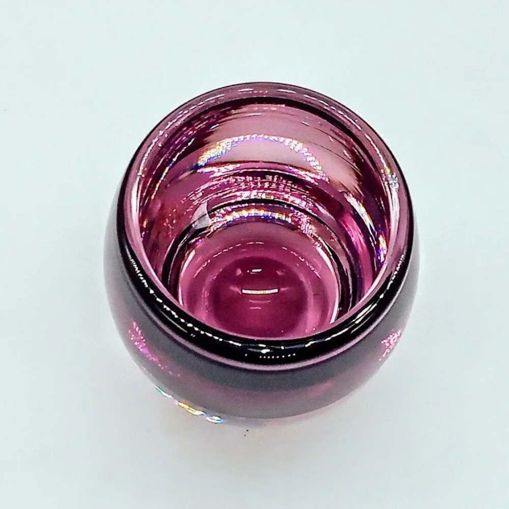 Crate & Barrel Amethyst Diva Glass Votive Candle Holder